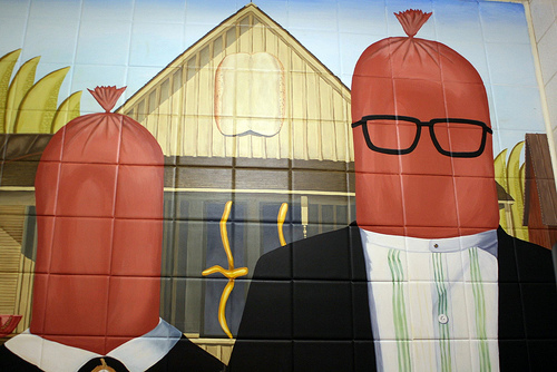 American Gothic Hotdog Tilework